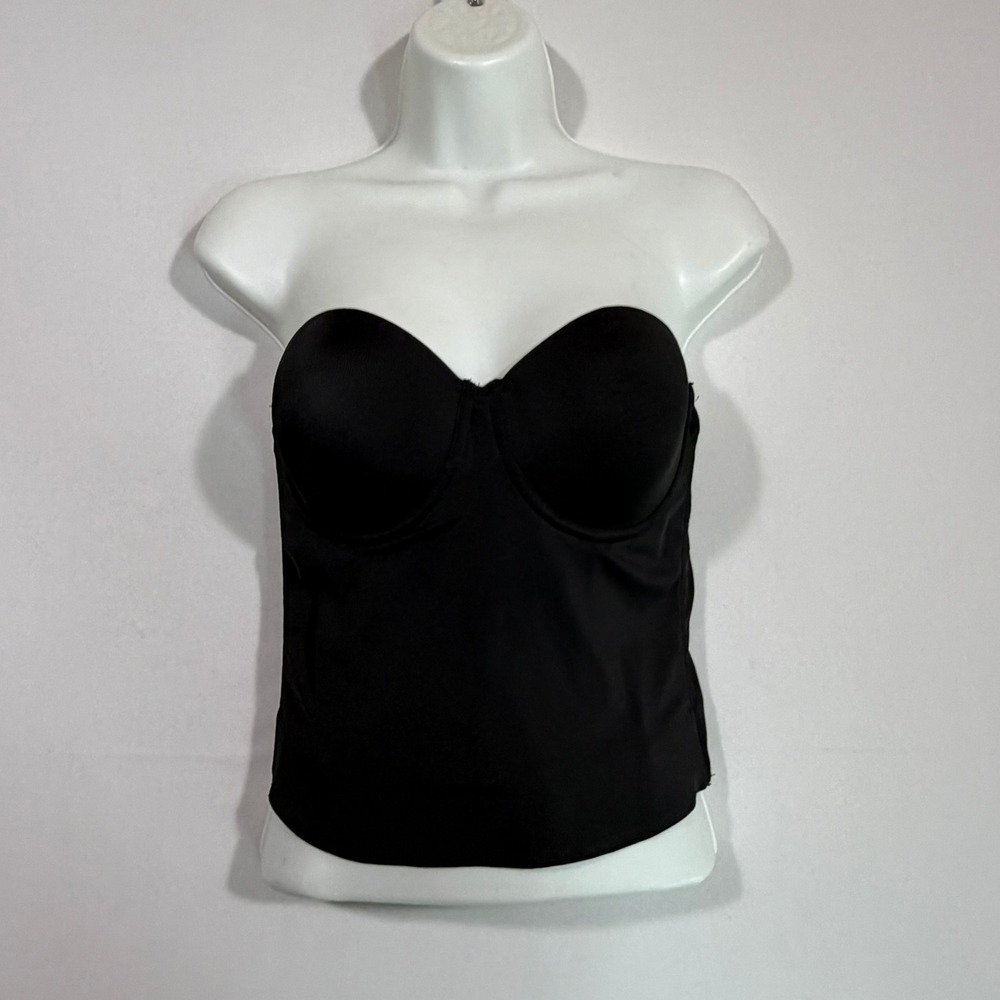 Apostrophe Womens 36B Black Longline Strapless Bustier Bra Office Siren Casual